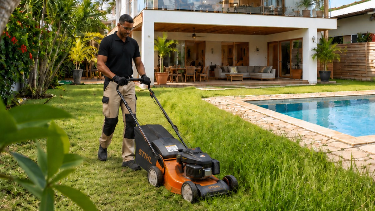 Jardin tropical entretenu avec soin
